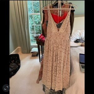 Fame&Partners, white midi dress. Perfect for graduation, summer event. Size 4.